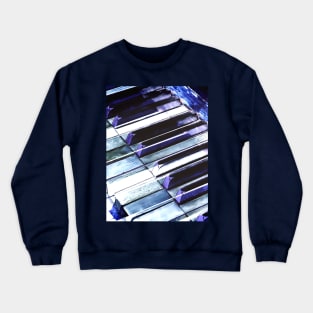 Blue Abstract Piano Keys Crewneck Sweatshirt